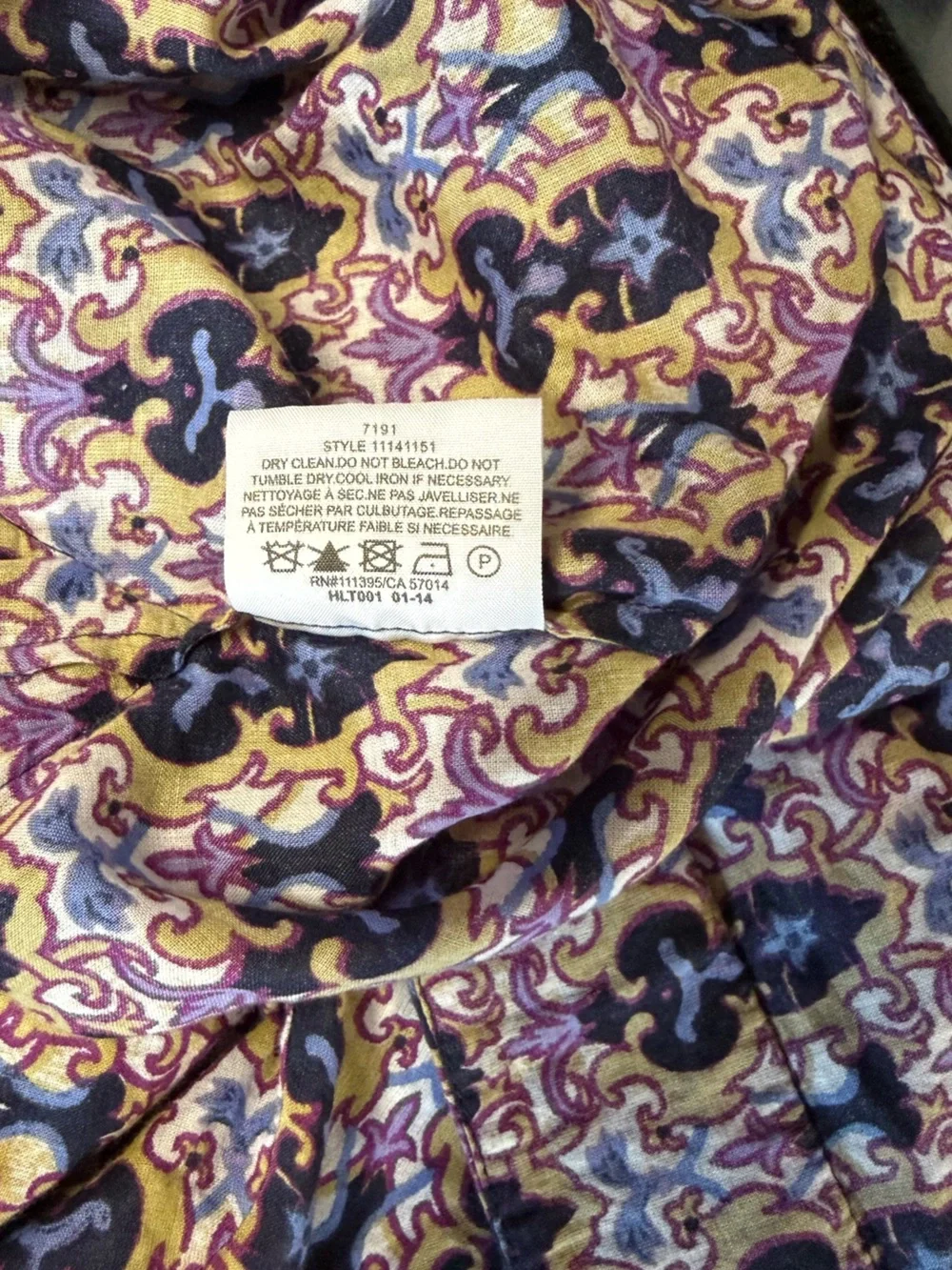 Tory Burch Dynasty Purple Printed Tunic Blouse